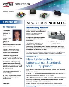 in curtis industries 2019 q4 news, we have a new molding machine at curtis de mexico that will make higher quality parts in much less time