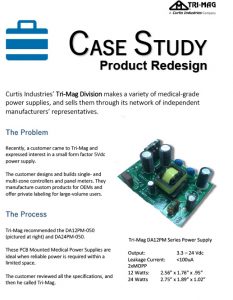 curtis industries tri mag division makes a variety of medical grade power supplies and sells them through its network of independent manufacturer reps
